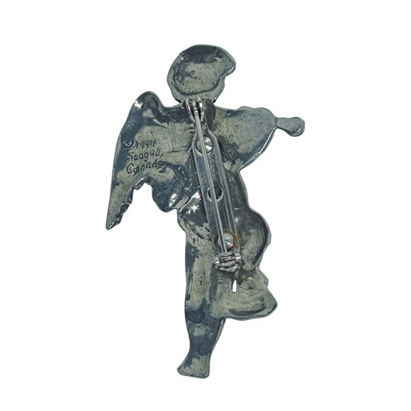 Seagall Canada Silver Tone Cherub Brooch 1994 (5844) - Picture 4 of 5